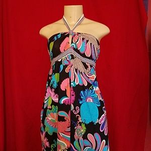 Trina Turk M Maxi Dress Halter Paisley Mul…